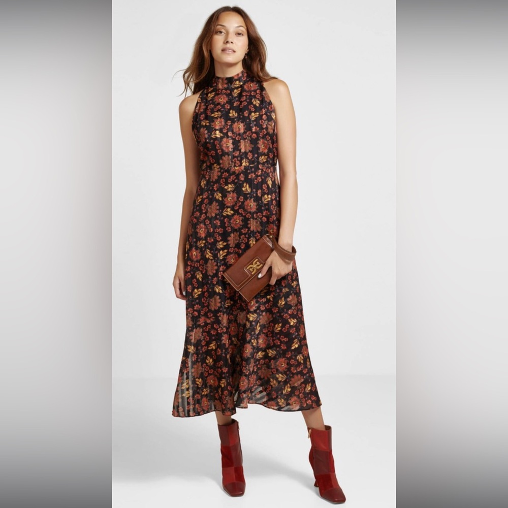 Sam Edelman Sleeveless Halter Neck Midi Dress
